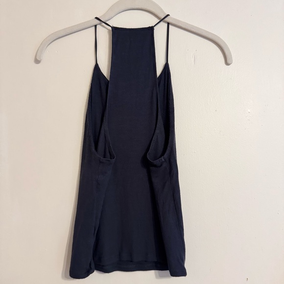 Navy/Dark Gray Ribbed American Eagle Tank Top - Picture 2 of 3